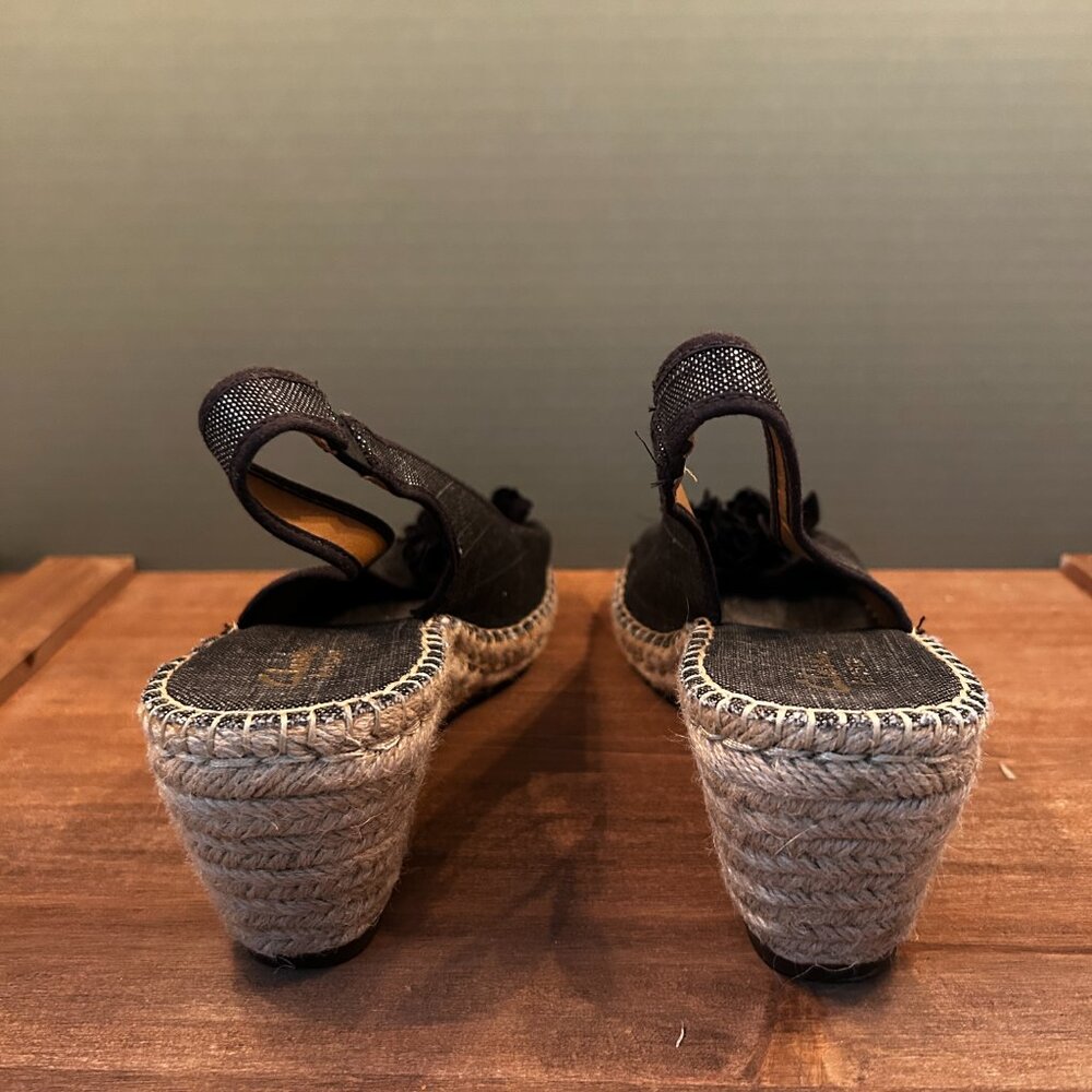 Clarks Artisan Womens Blue Leather Slingback Wedge Sandals Size 9.5M - Picture 3 of 7